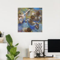 Vintage Edgar Degas Blue Dancers Ballet Art