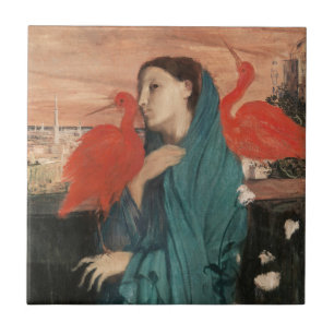 Vintage Edgar Degas Young Woman with Ibis Art Ceramic Tile