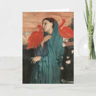 Vintage Edgar Degas Young Woman with Ibis Art Holiday Card