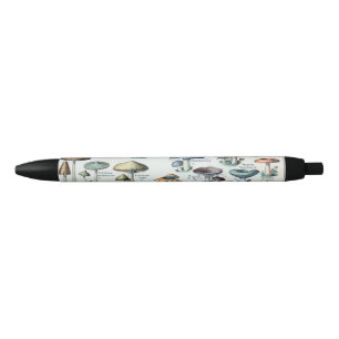 Vintage Edible Mushroom Chart Black Ink Pen