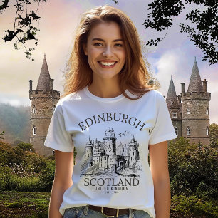 Vintage Edinburgh Castle United Kingdom Tri-Blend Shirt