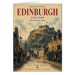 Vintage Edinburgh Scotland Travel Poster with Hist