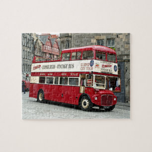 Vintage Edinburgh Tour Bus, Scotland, UK Jigsaw Puzzle