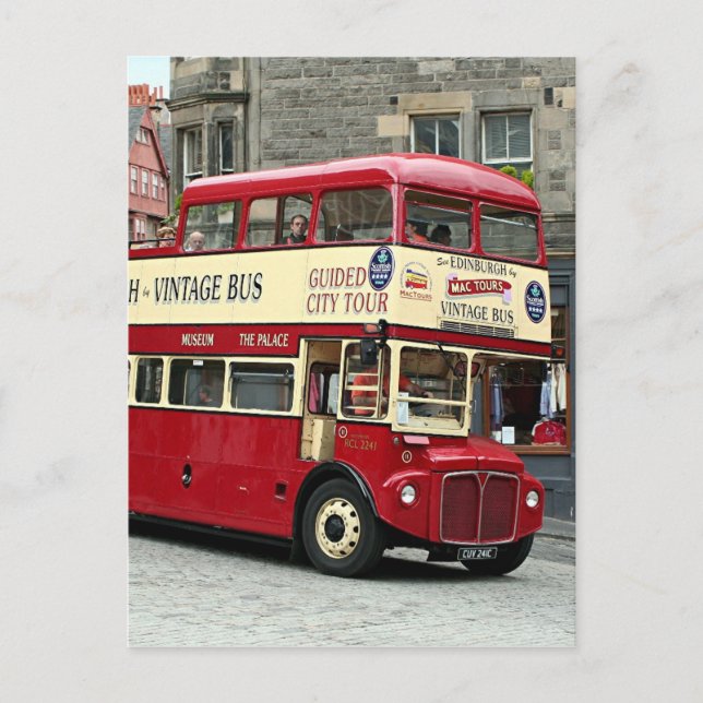Vintage Edinburgh Tour Bus, Scotland, UK Postcard (Front)