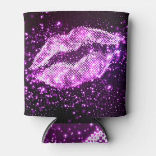 Vintage Editable Lips Illustration Can Cooler