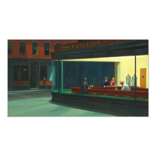Vintage Edward Hopper Nighthawks Diner Poster (Front)