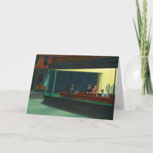 Vintage Edward Hopper Nighthawks Diner Poster Card