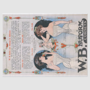 Vintage Edwardian Corset Ad Tissue Paper