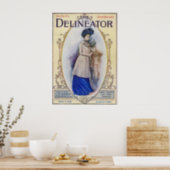 Vintage Edwardian Magazine Cover and Woman in Blu Poster (Kitchen)