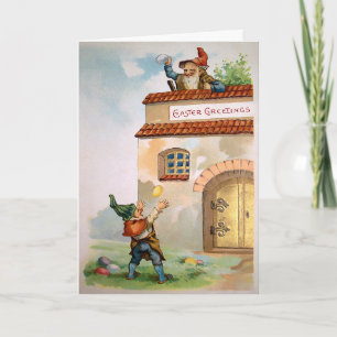 Vintage Egg Gnomes Easter Card