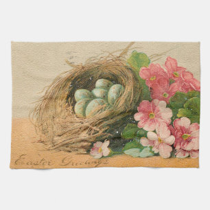 Vintage Eggs Easter Holiday Tea Towel