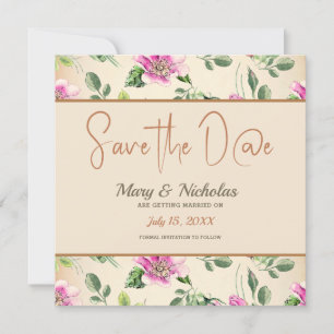 Vintage Eglantine Wedding Save the Date Invitation