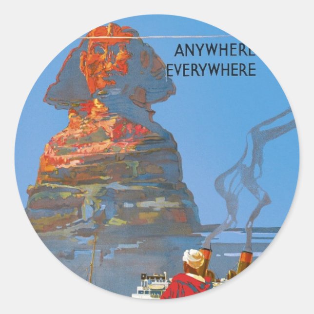 Vintage Egypt Air Travel Advertisement Classic Round Sticker (Front)