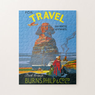 Vintage Egypt Air Travel Advertisement Jigsaw Puzzle