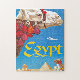 Vintage Egypt Air Travel Advertisement Jigsaw Puzzle