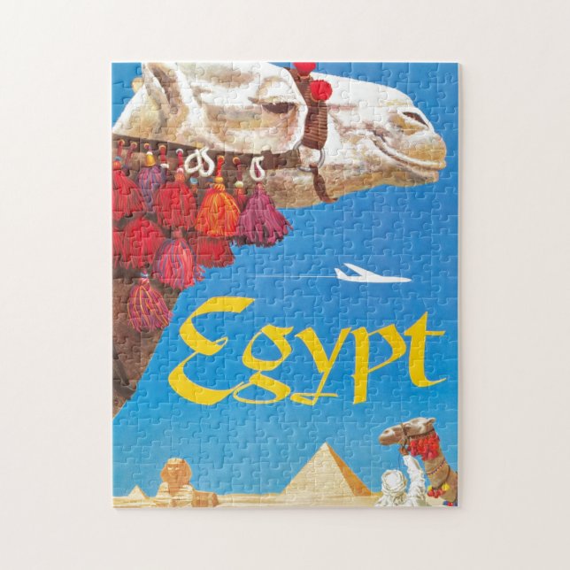 Vintage Egypt Air Travel Advertisement Jigsaw Puzzle (Vertical)