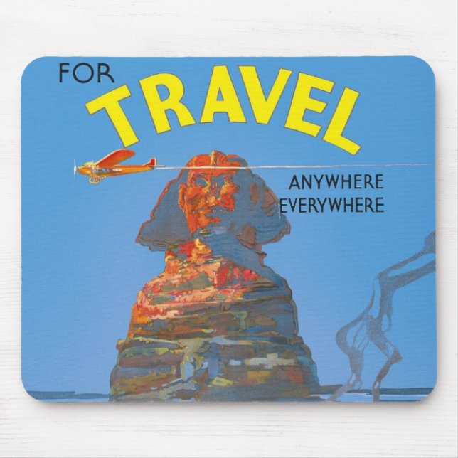 Vintage Egypt Air Travel Advertisement Mouse Pad (Front)