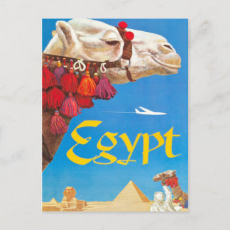 Vintage Egypt Air Travel Advertisement Postcard