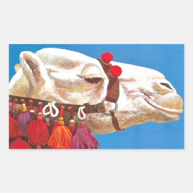 Vintage Egypt Air Travel Advertisement Rectangular Sticker (Front)