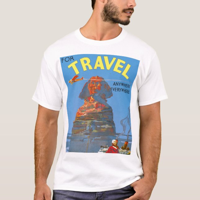 Vintage Egypt Air Travel Advertisement T-Shirt (Front)