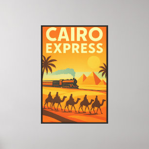Vintage Egypt : Cairo Express Retro Travel Canvas Print