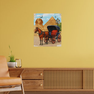 Vintage Egypt Horse Carriage Art Print – Retro T