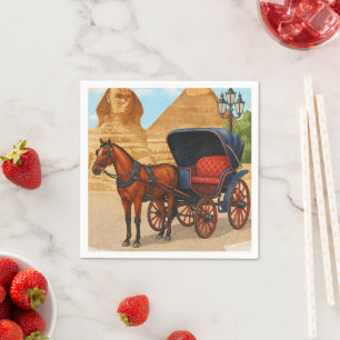 Vintage Egypt Horse Carriage Art Print – Retro T Napkin