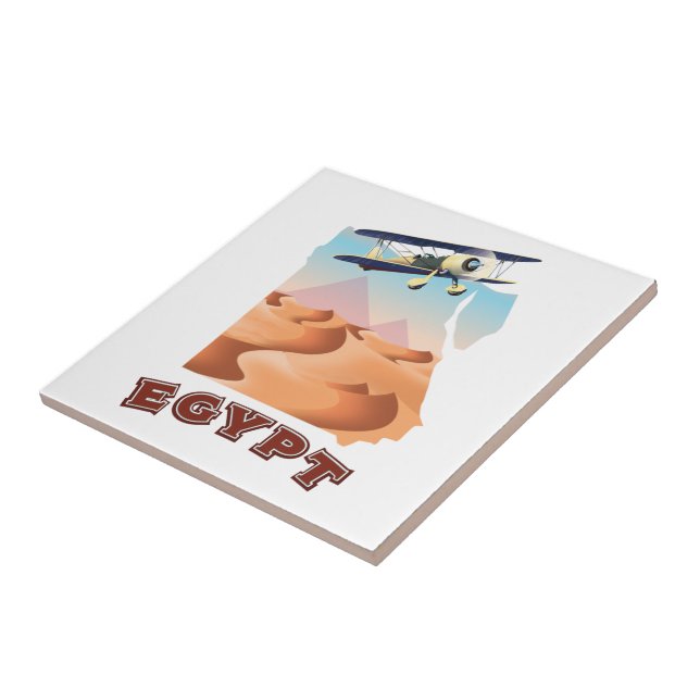 Vintage Egypt Map travel poster Ceramic Tile (Side)