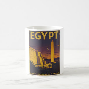 Vintage Egypt Travel - Ancient Obelisk and Temple Coffee Mug
