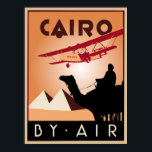 Vintage Egypt travel art deco Poster<br><div class="desc">Cairo by Air Our vector remake (up to any size, on any Zazzle gift) of a 1930s travel advertisement for Cairo and Egypt, showing the pyramids, a classic airplane and a man (bedouin) on a camel in silhouette. Custom versions or sizes? This artwork on another Zazzle gift? Contact us! Colors:...</div>