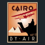 Vintage Egypt travel art deco Poster<br><div class="desc">Cairo by Air Our vector remake (up to any size, on any Zazzle gift) of a 1930s travel advertisement for Cairo and Egypt, showing the pyramids, a classic airplane and a man (bedouin) on a camel in silhouette. Custom versions or sizes? This artwork on another Zazzle gift? Contact us! Colors:...</div>