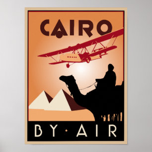 Vintage Egypt travel art deco Poster