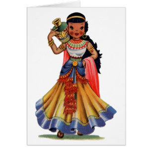 Vintage Egyptian girl in traditional dress