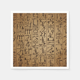 Vintage Egyptian Hieroglyphics Paper Print Napkin