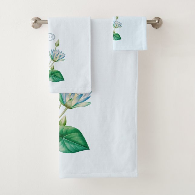 Vintage Egyptian Lotus Flower Bath Towel Set (Insitu)