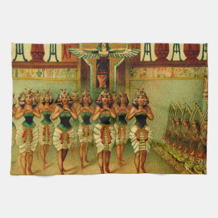 Vintage Egyptian Painting Tea Towel