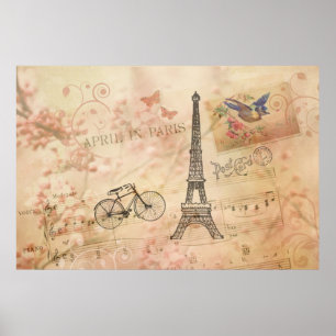 Vintage Eiffel Tower Art Poster