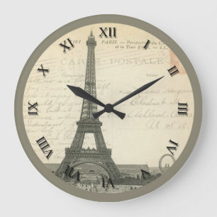 Vintage Eiffel Tower Clock