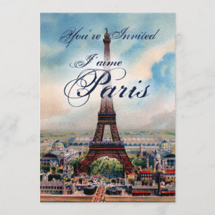 Vintage Eiffel Tower Invitation