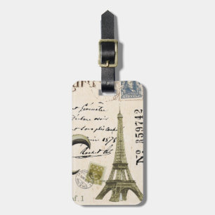 Vintage Eiffel Tower Luggage tag