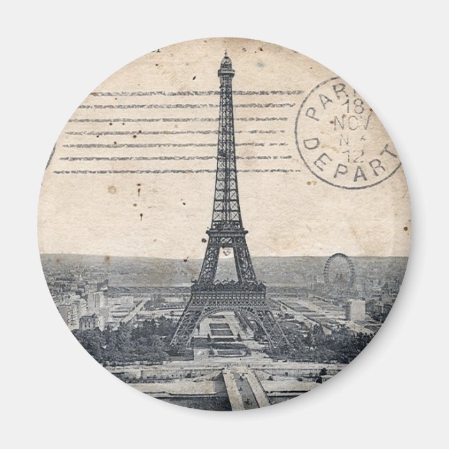 Vintage Eiffel Tower Magnet (Front)