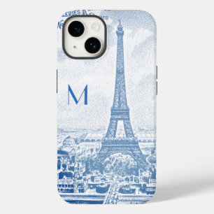 Vintage Eiffel Tower -monogrammed  Case-Mate iPhone 14 Case