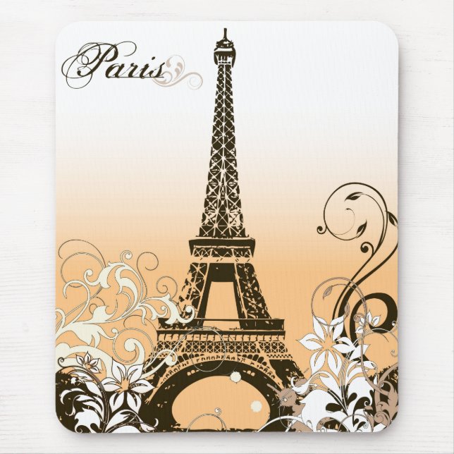Vintage Eiffel Tower Mouse Pad (Front)