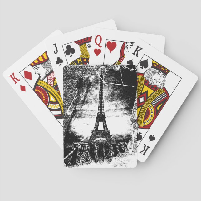 Vintage Eiffel Tower Paris 2 Playing Cards (Back)