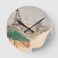 Vintage Eiffel Tower Paris Air Travel Advertising