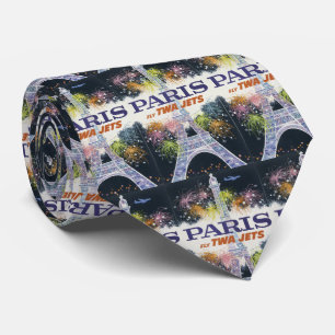 Vintage Eiffel Tower Paris Air Travel Tie