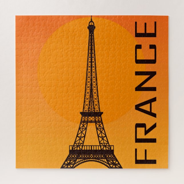 Vintage Eiffel Tower Paris Europe Travel Jigsaw Puzzle (Vertical)