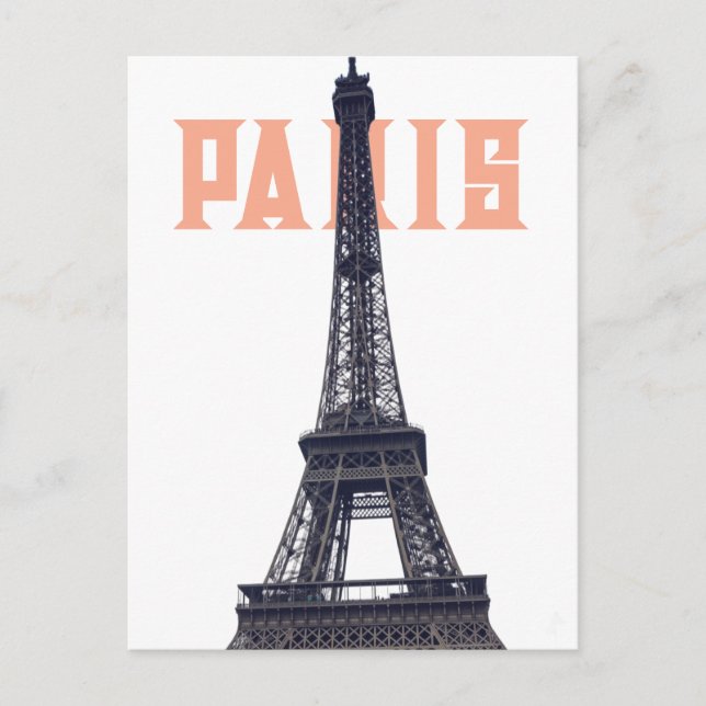 Vintage Eiffel Tower Paris Europe Travel Photo Postcard (Front)
