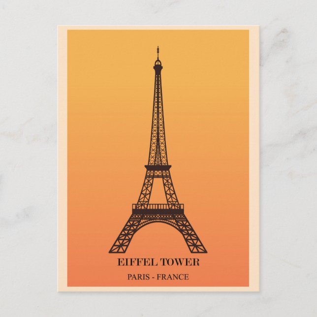 Vintage Eiffel Tower Paris France Postcard (Front)