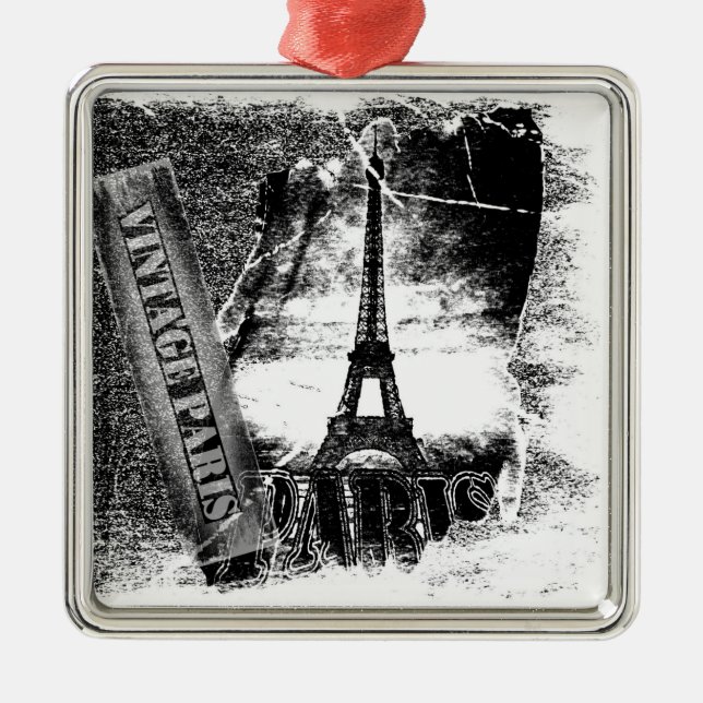 Vintage Eiffel Tower Paris Ornaments (Front)